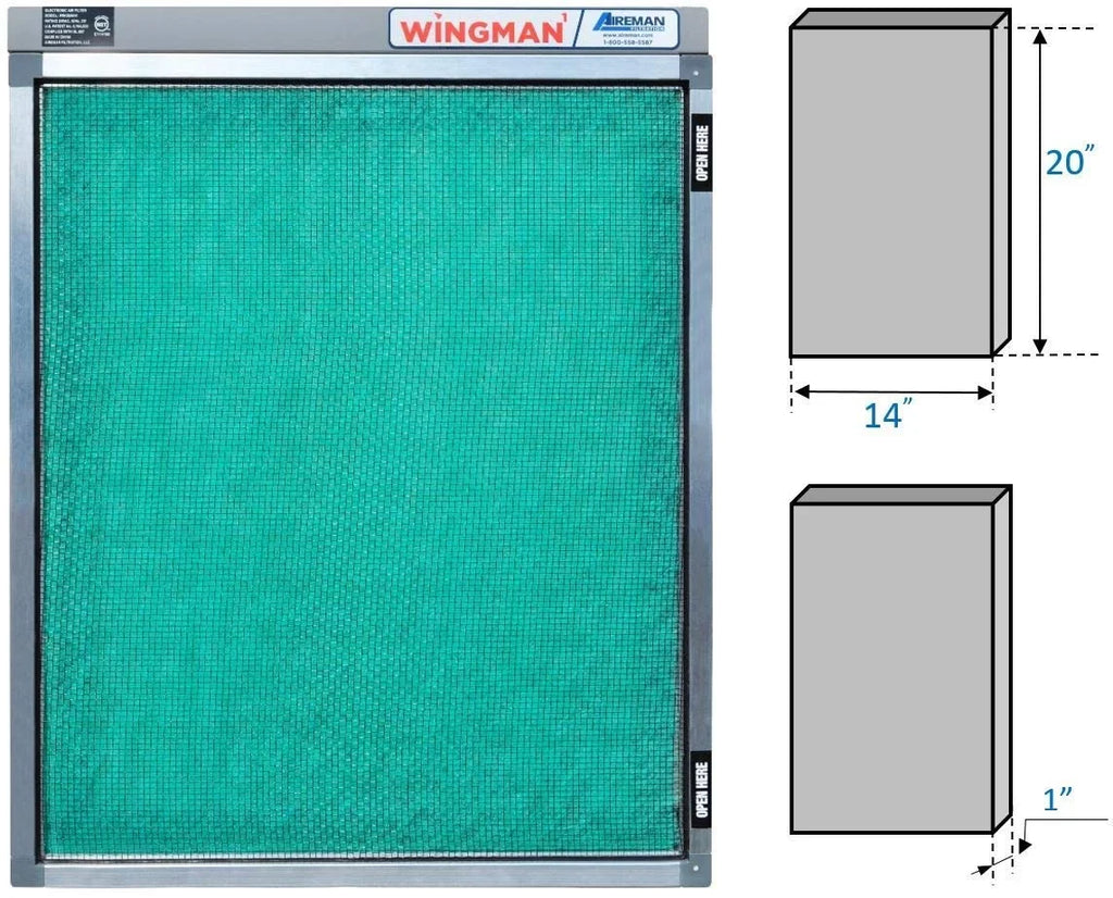 14x20x1 Electronic Air Filter Including Year Supply of Replacement Pads - Homeowner Installed- Simply Replace Your Current  Furnace Air Filter and   !