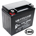 3-Pack UpStart Battery Replacement for 2003 Suzuki -R1000 1000  Factory Activated, Maintenance Free, Motorcycle Battery - 12V, 10Ah, -YTX12-