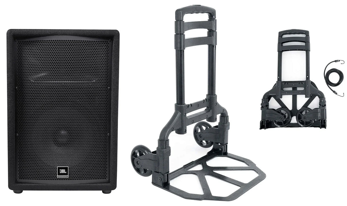 JRX212 1,000 Watt 12" 2-Way  P/A Speaker Floor Wedge Monitor + Hand Truck