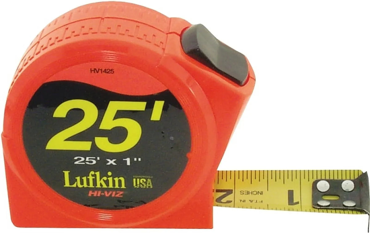 Lufkin PHV1425 Power Return Tape, 1-Inch by 25-Feet, Hi-Viz Orange