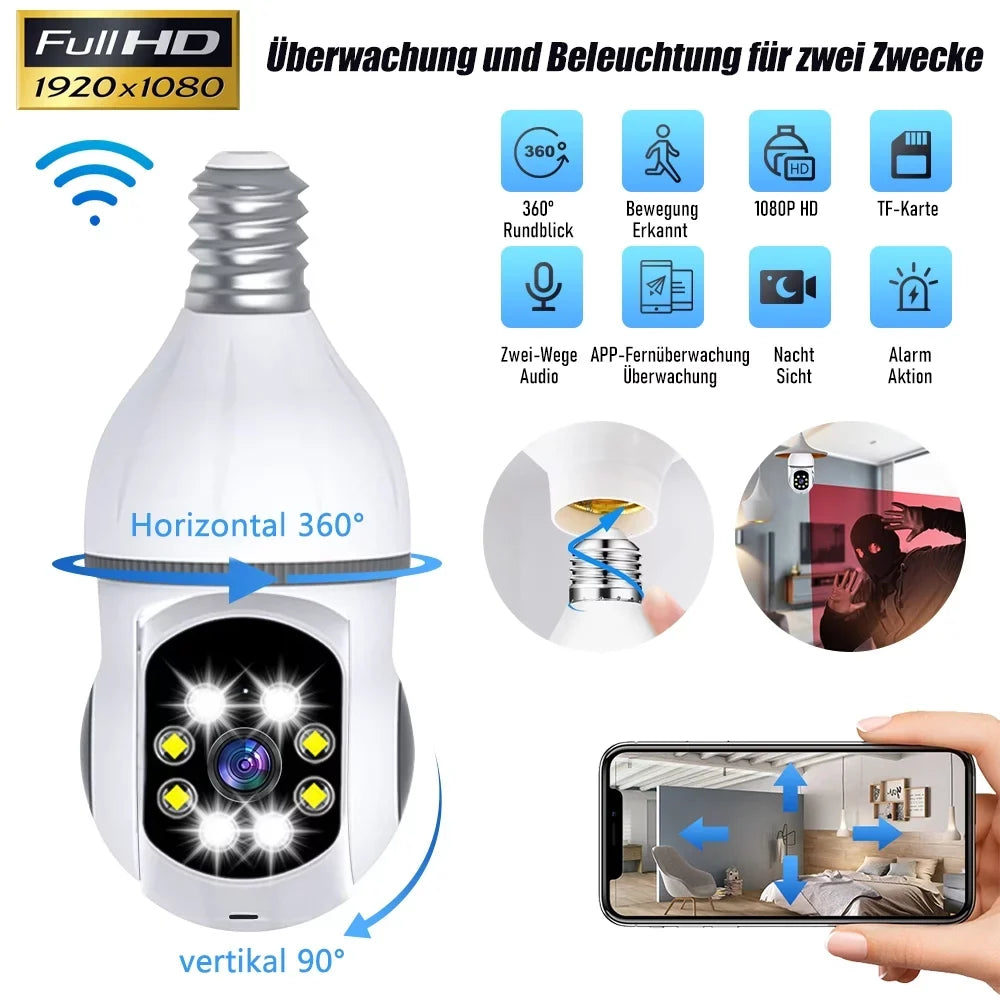 Kepeak WiFi  Bulb Security Camera, Home Cameras with Motion Detection, Clear Vision
