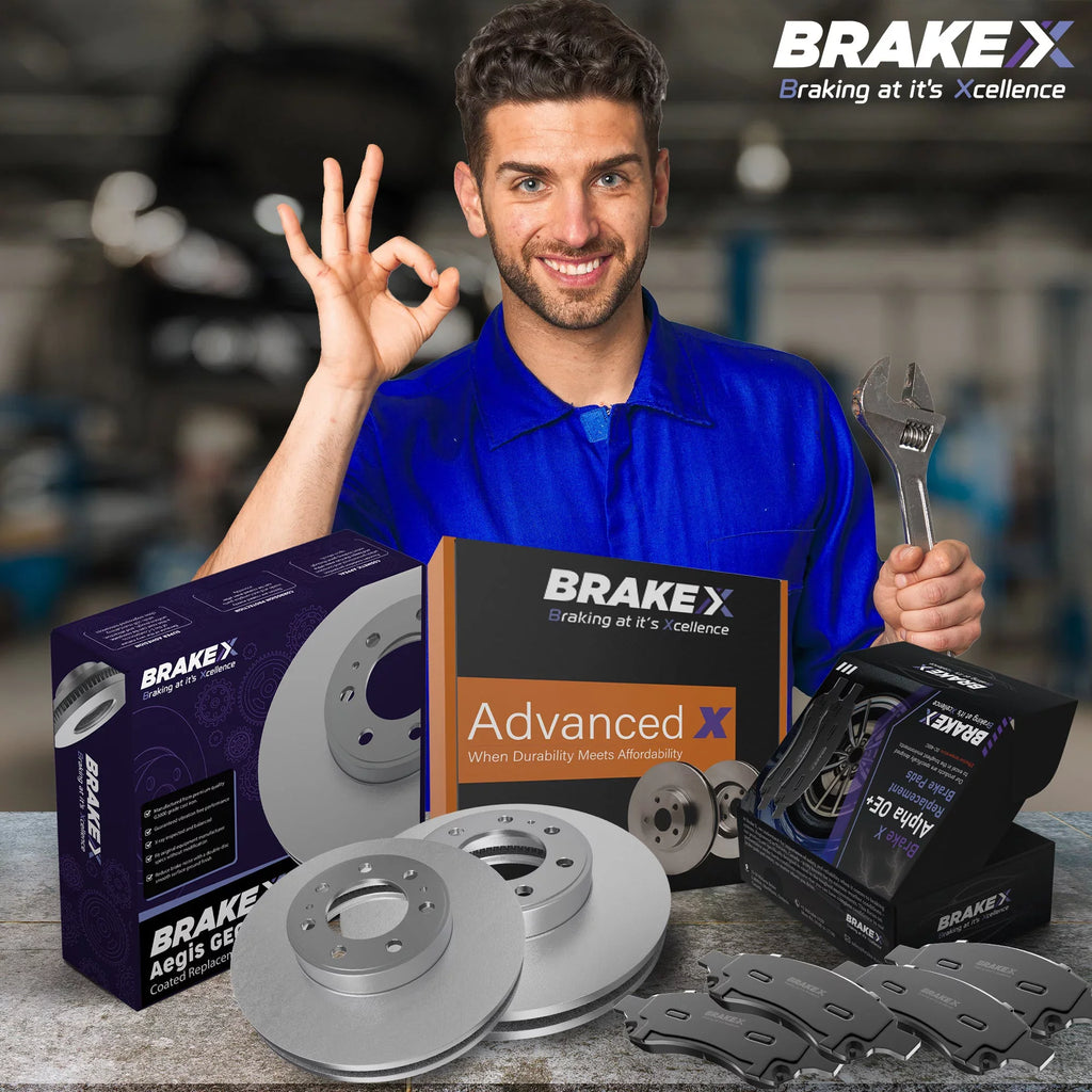 [Front] Brake X  Coated Replacement Disc Rotors and Premium Ceramic Brake Pads Kit | 6 Piece Set | For 1992-1994 Toyota Camry 2.2