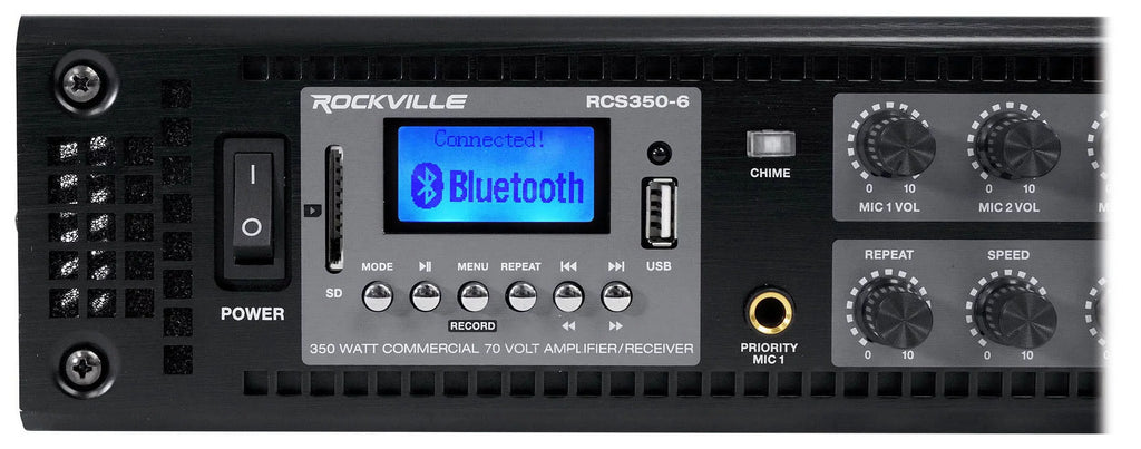(4)   128  8" 50w Commercial 70v In-Wall Speakers+Amp For Restaurant