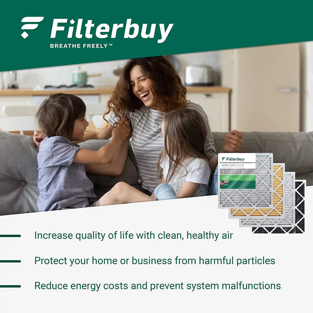 Filterbuy 16x24x1  8 Odor Eliminator Pleated   Furnace Air Filters with Activated Carbon (6-Pack)