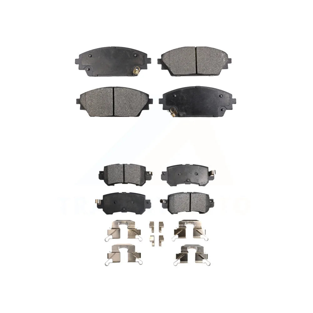 Front Rear Semi-Metallic Brake Pads Kit For 2016-2018 Mazda -3 -100267
