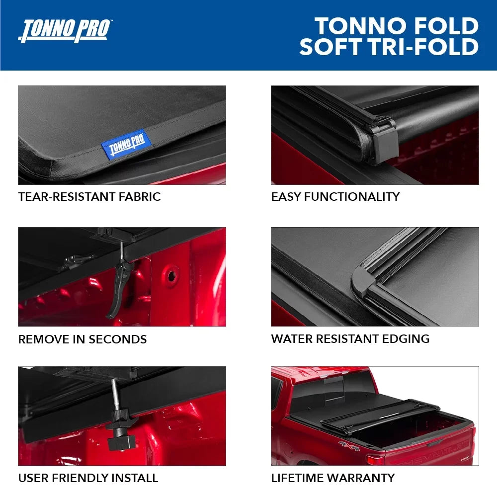 Tonno Pro Tonno Fold, Soft Folding Truck Bed Tonneau Cover | 42-600 | Fits 2006 - 2015 Honda Ridgeline 5' Bed (60")
