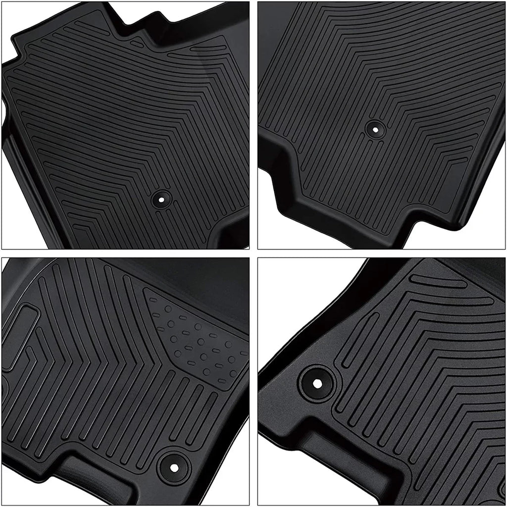 Ledkingdomus  Rubber Front and Rear Floor Mats Set for 2019 2020 2021 2022 2023 2024 Dodge Ram 1500 Crew Cab All-Weather
