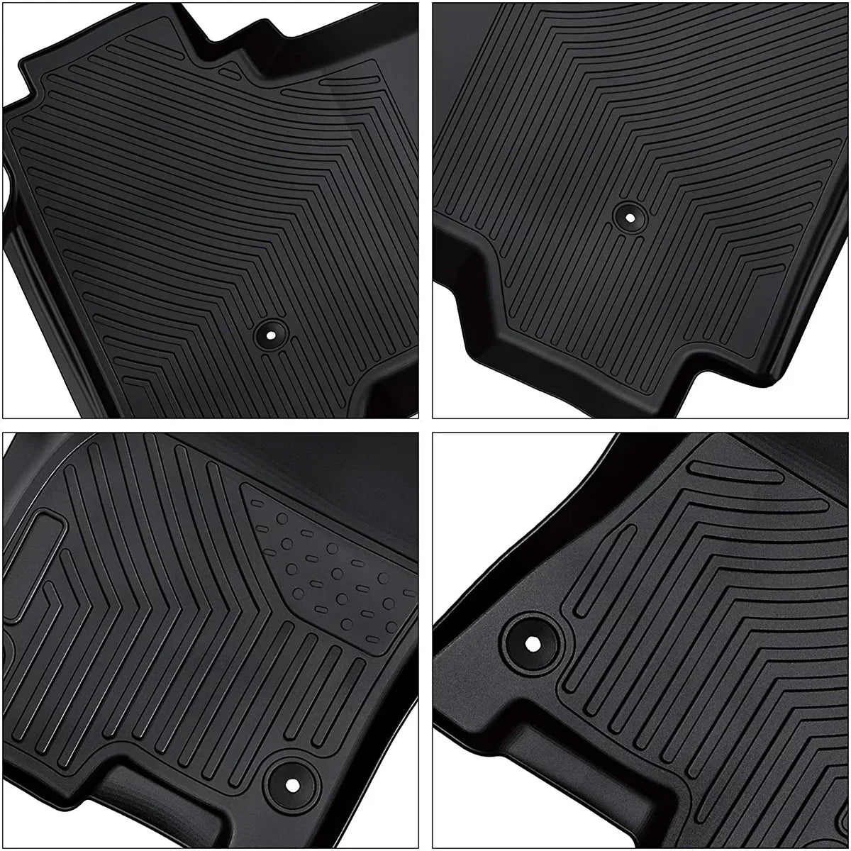 Ledkingdomus  Rubber Front and Rear Floor Mats Set for 2019 2020 2021 2022 2023 2024 Dodge Ram 1500 Crew Cab All-Weather