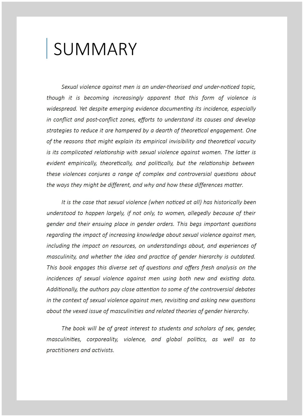 Pre-owned Sexual Violence Against Men in Global Politics, Hardcover by Zalewski, Marysia (); Drumond, Paula (); Prugl, Elisabeth (); Stern, Maria (),  1138209902, -13 9781138209909