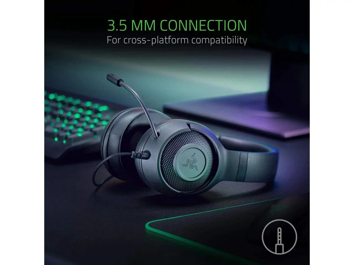 Razer Kraken X Lite Ultralight Gaming Headset: 7.1 Surround Sound Capable Lightweight Frame Bendable Cardioid Microphone for , Xbox, PS4, Nintendo Switch - Classic Black