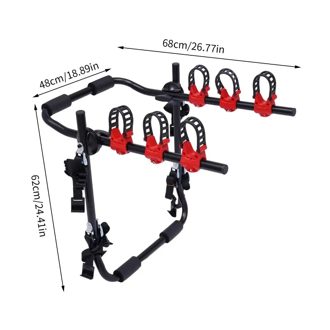Portable 3-Bike Bicycle Rack Foldable Bike Rack Hitch Mount Carrier Car  Truck