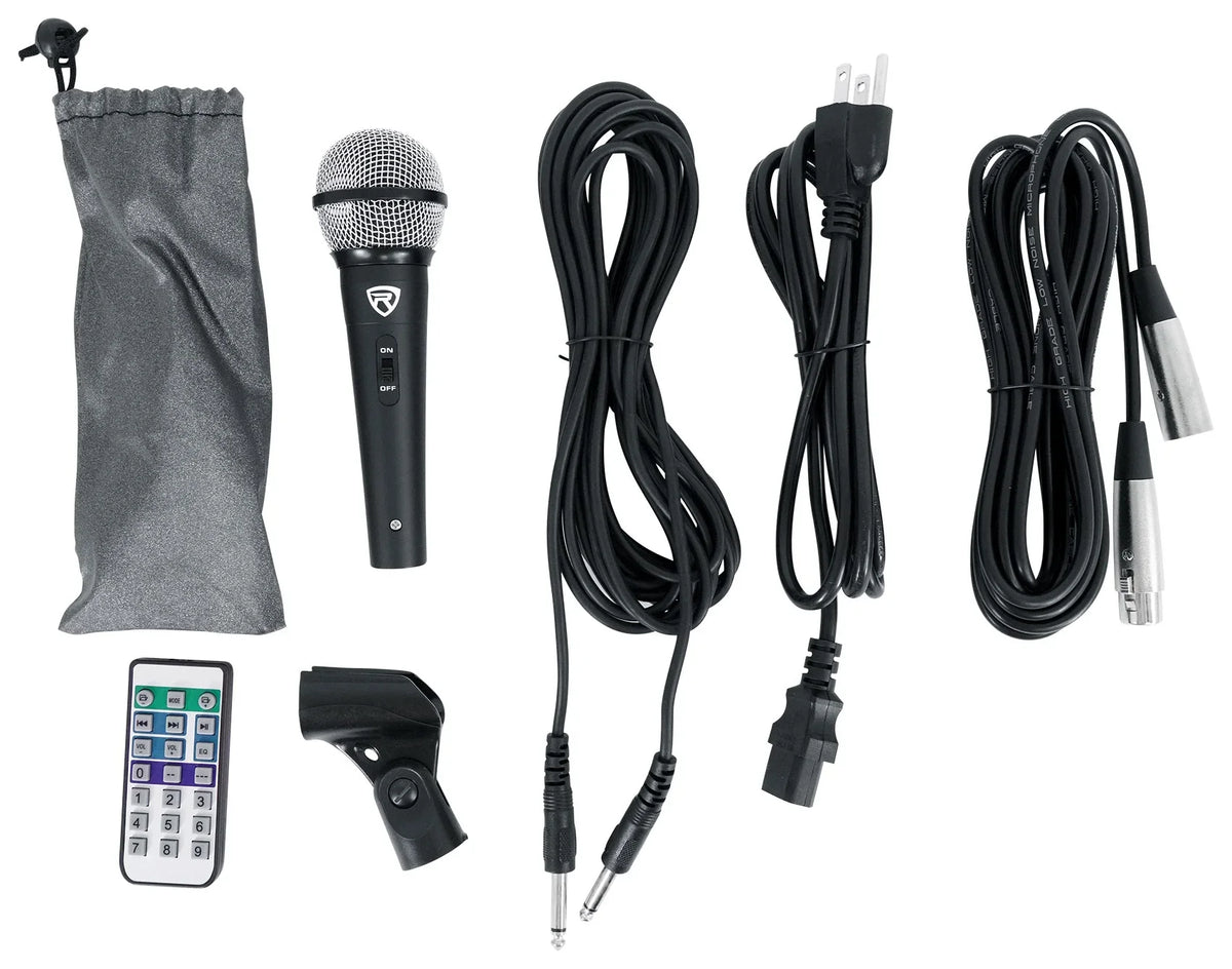 Rockville RPG122K 12" Portable  System 2 Powered Speakers Bluetooth+Mic+Stands