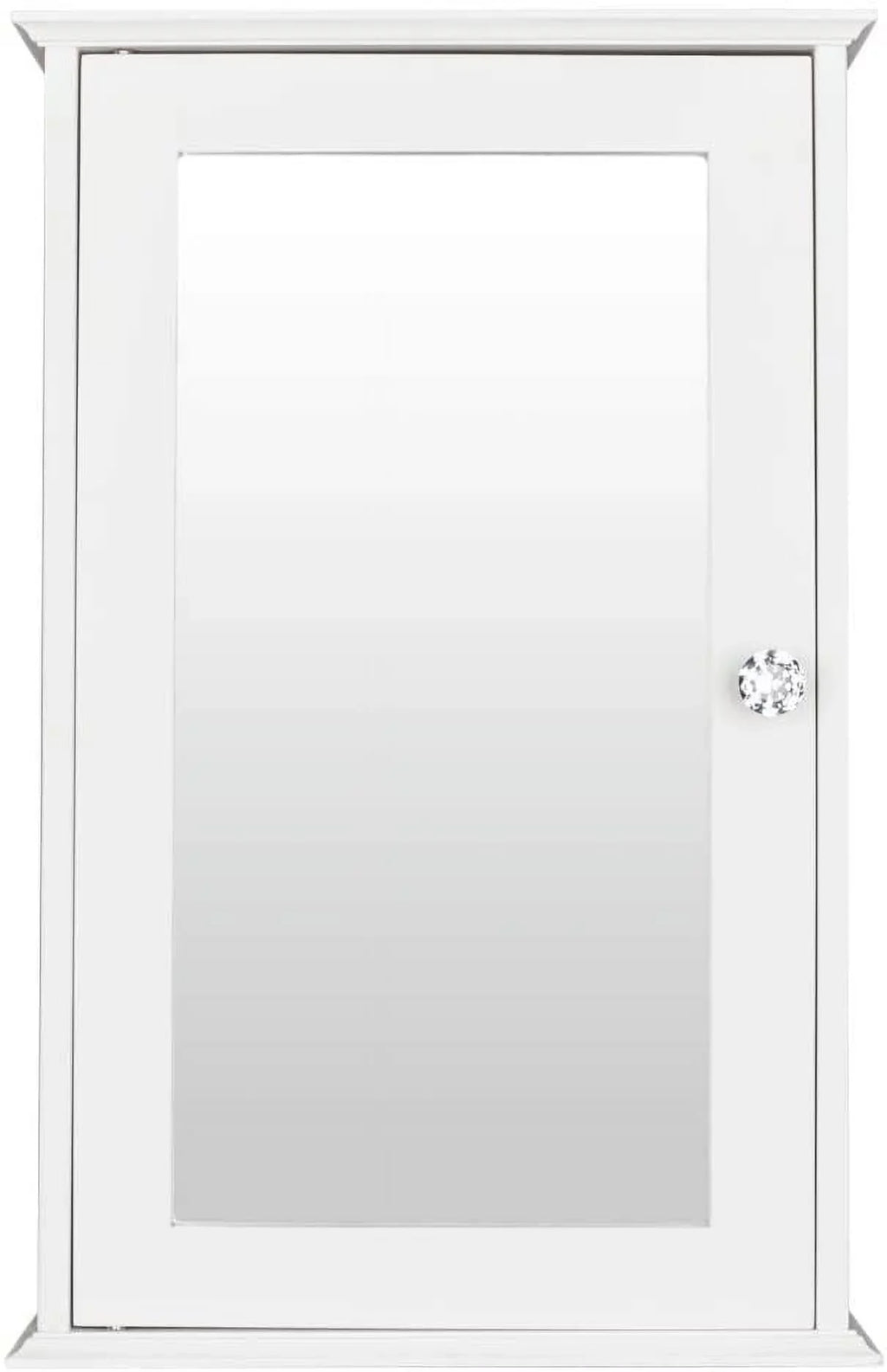 Bathroom Cabinet Wall Mount Mirrored Medicine Cabinet Storage Organizer with Single Door and 2 Adjustable Shelves White