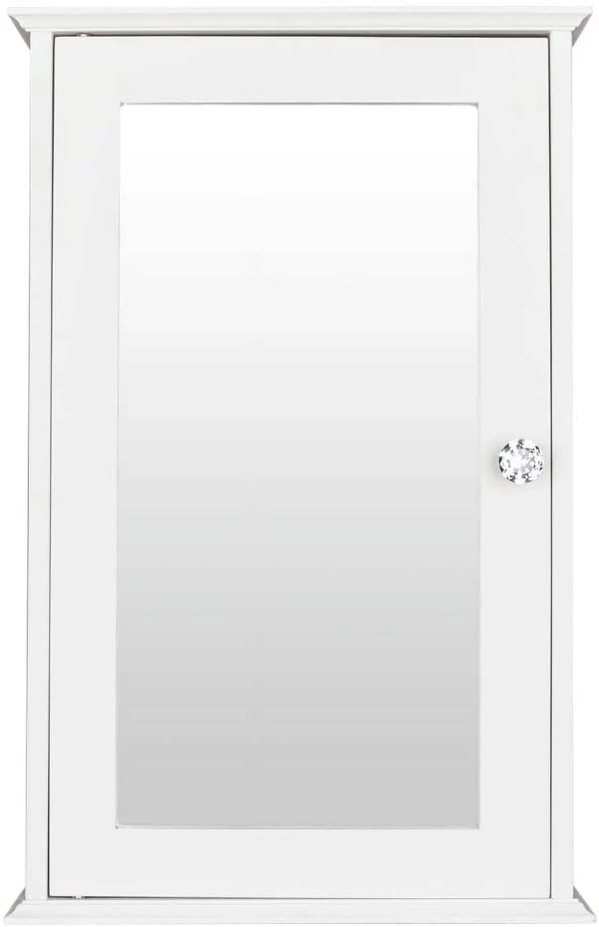 Bathroom Cabinet Wall Mount Mirrored Medicine Cabinet Storage Organizer with Single Door and 2 Adjustable Shelves White