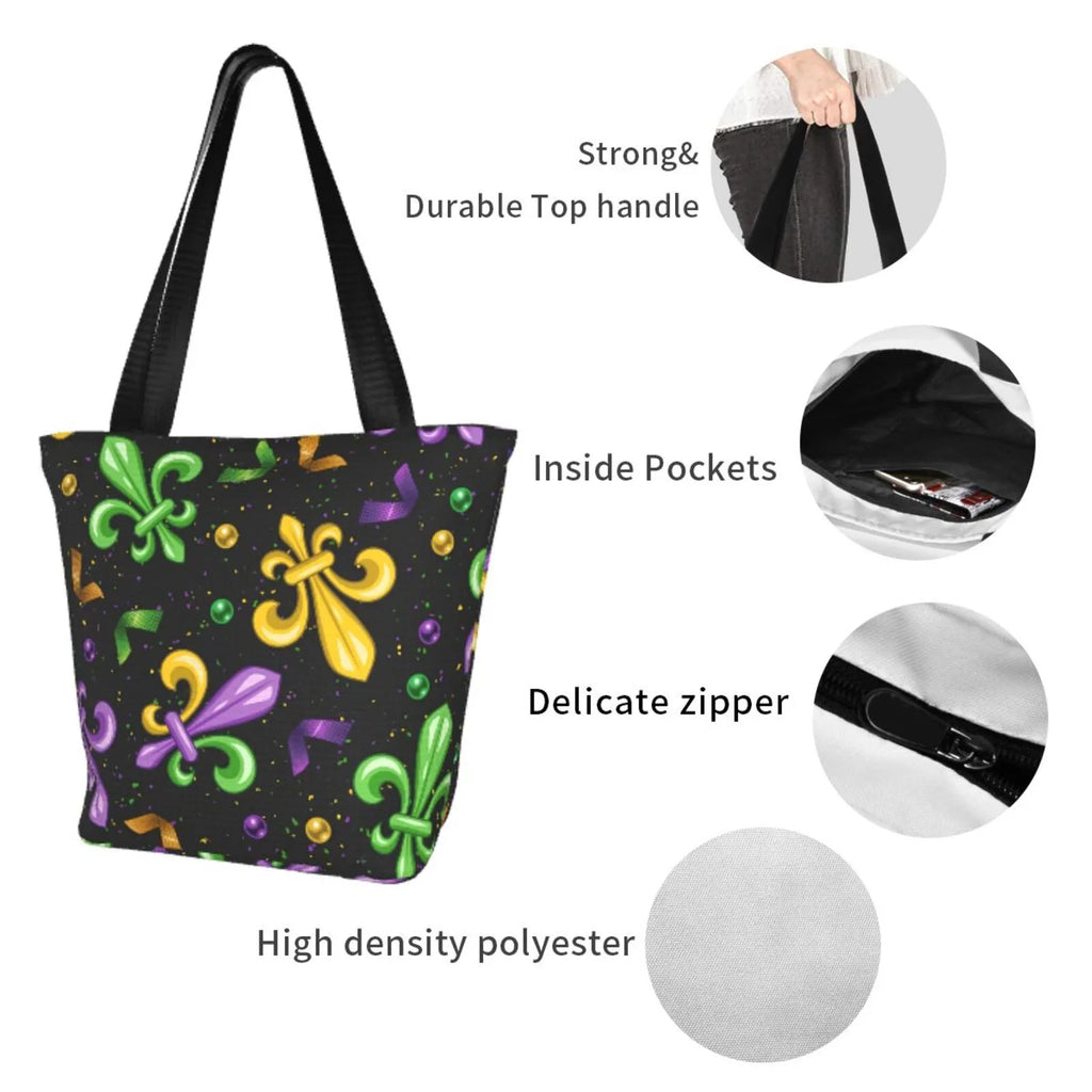 Lukts Mardi Gras Carnival4 Tote Bag,Shoulder Bag Women'S Hobos Handbags Large Capacity Shopping Bag