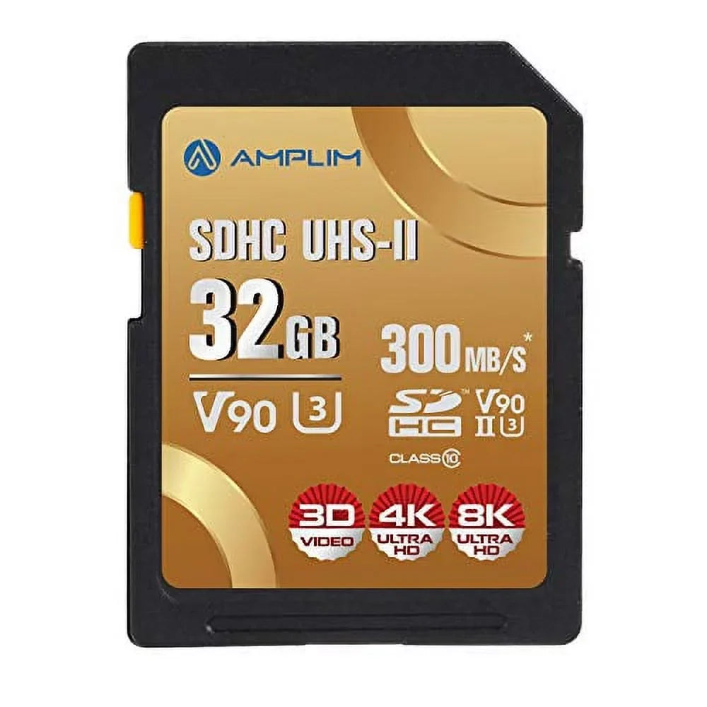 Amplim Extreme High Speed 32GB - V90   Card for 4K 8K  Video Camera Camcorder
