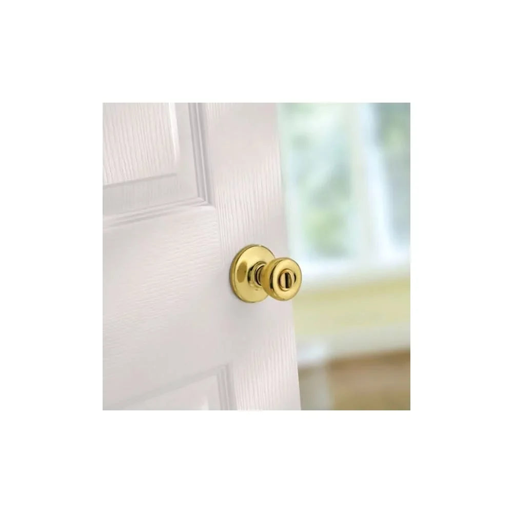 Kwikset Mobile Home Polished Brass Steel Privacy Knob 3 Right or Left Handed