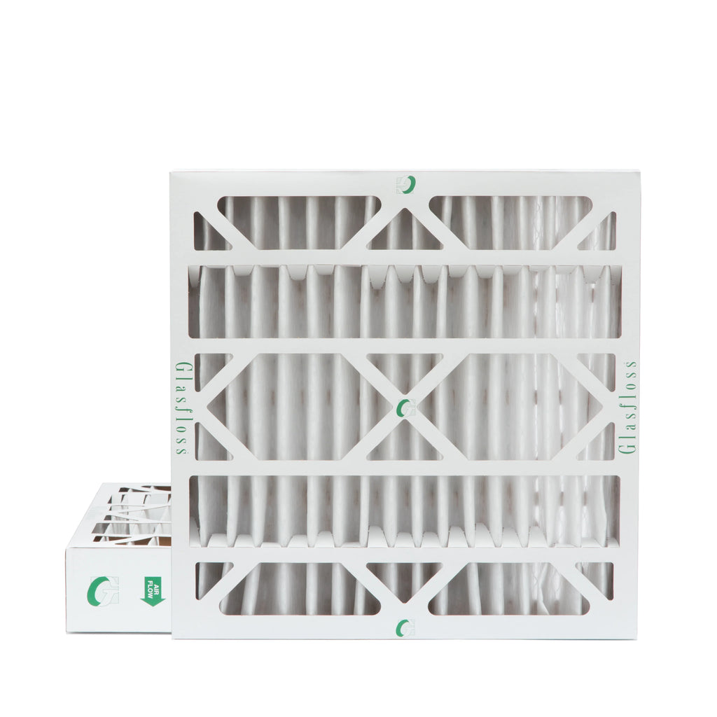 2 Pack of 20x20x4  10 Pleated 4" Inch Air Filters by Glasfloss. Actual Size: 19-1/2 x 19-1/2 x 3-3/4