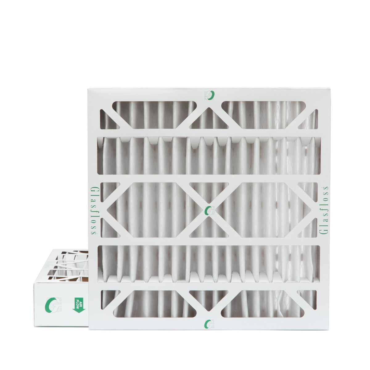 2 Pack of 20x20x4  10 Pleated 4" Inch Air Filters by Glasfloss. Actual Size: 19-1/2 x 19-1/2 x 3-3/4
