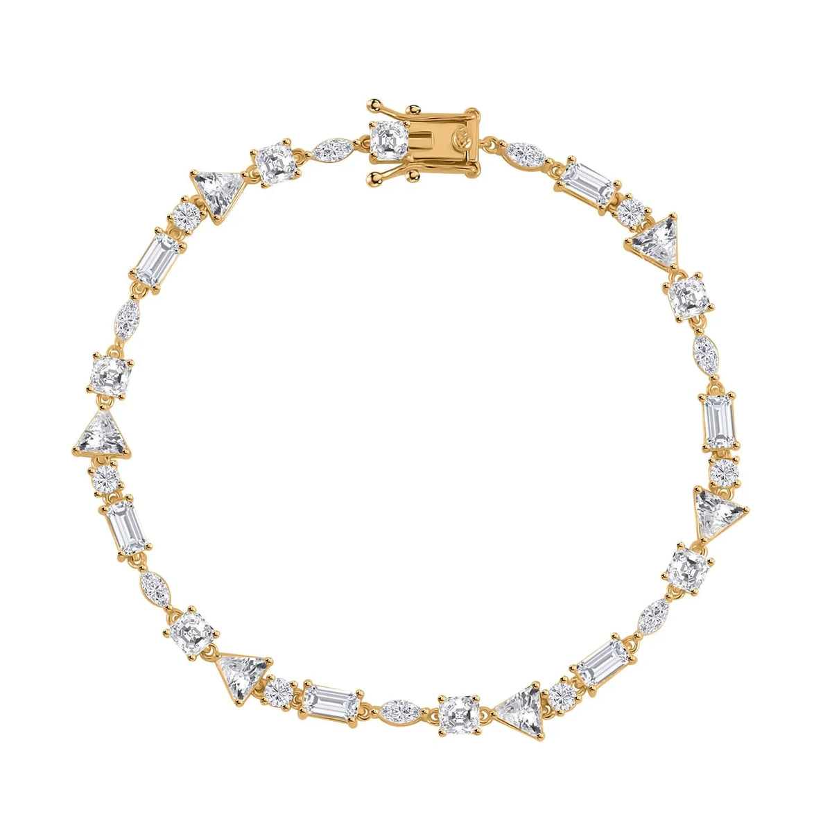 Shop  Lustro Stella Cubic Zirconia  Marquise 925 Sterling Silver Vermeil Yellow Gold Plated Bracelet for Women Jewelry Size 8" Ct 10.66 Birthday Mothers Day Gifts for Mom