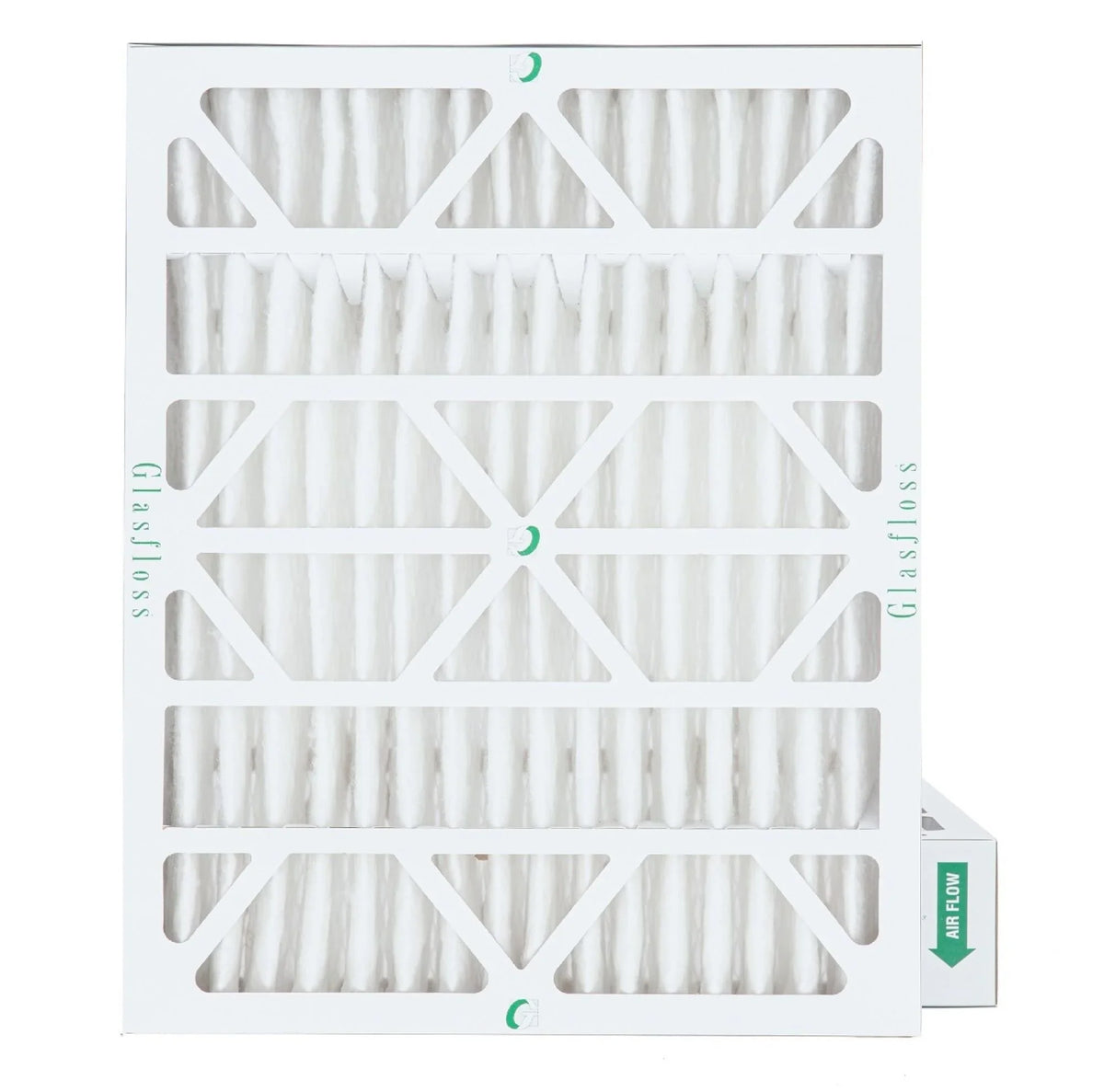 2 Pack of 20x25x4  10 Pleated 4" Inch Air Filters by Glasfloss. Actual Size: 19-1/2 x 24-1/2 x 3-3/4
