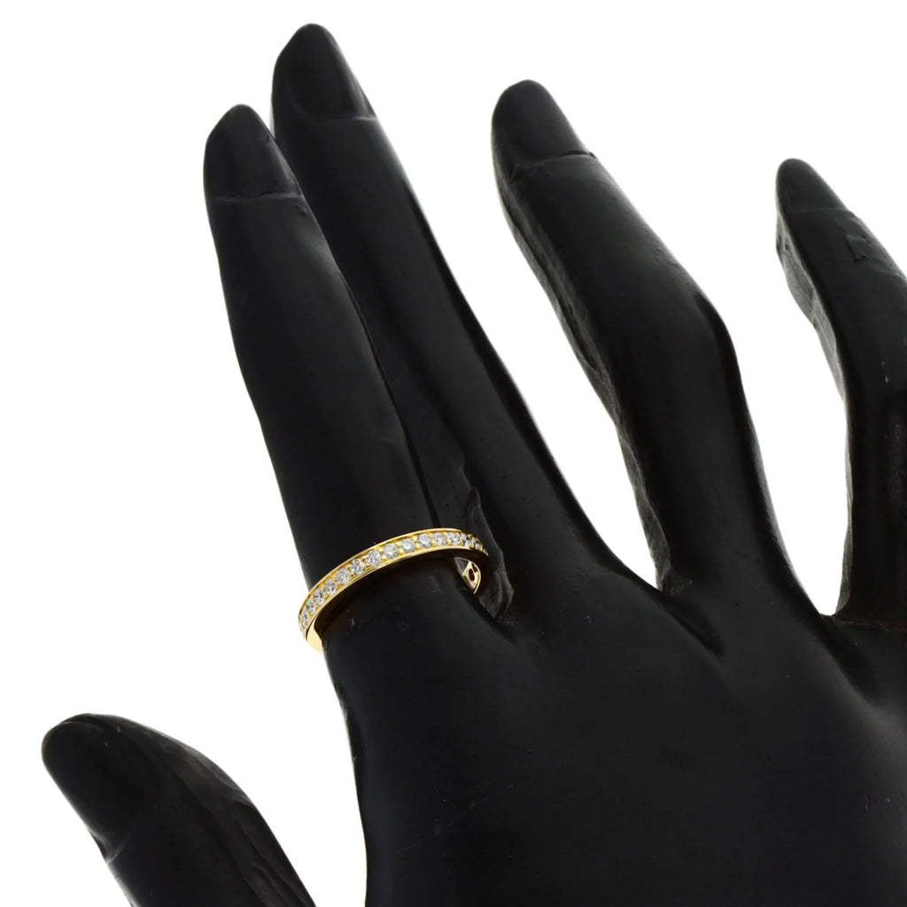 Pre-Owned Cartier Diamond Half Eternity #50 Ring K18 Pink Gold Women's  (Good)