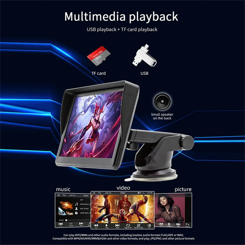 7 Inch Car Stereo Radio, Double  Bluetooth Car MP5 Player, Digital Display Full  Touchscreen with Reverse Camera and Mirror Link Function, android auto