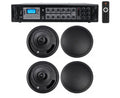 4  8" 70v Commercial Black Ceiling Speakers+Amplifier For Restaurant/Bar/Cafe