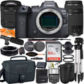 Canon  R6 Mirrorless Digital Camera with  24-105mm  + 75-300mm Lens + Mount Adapter + SanDisk 64GB + ZeeTech Accessory