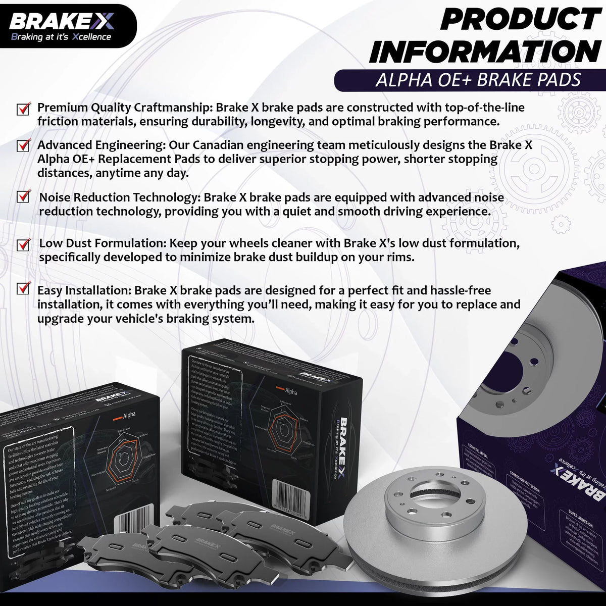 [Front] Brake X  Coated Replacement Disc Rotors and Premium Ceramic Brake Pads Kit | 6 Piece Set | For 1992-1994 Toyota Camry 2.2