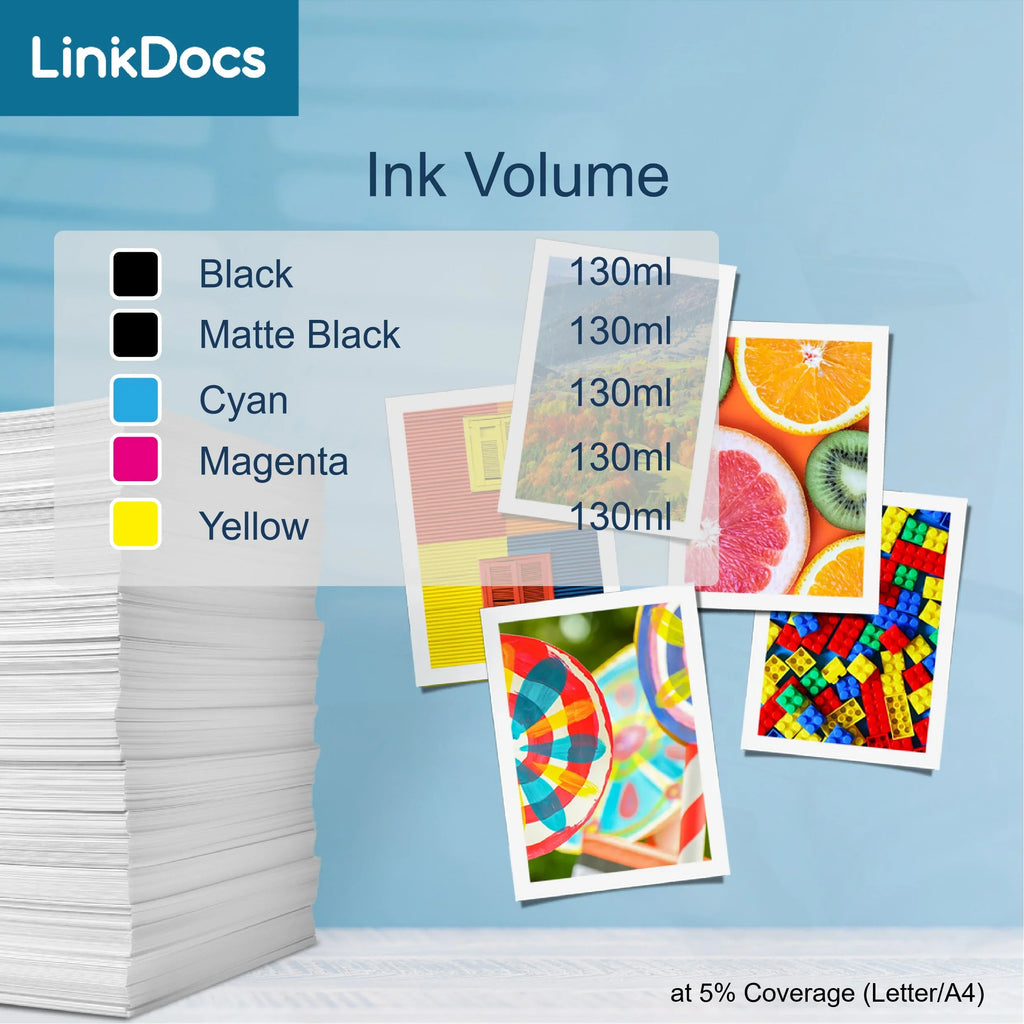 PFI120 -120 Ink Cartridges Replacement for Canon PFI120 -120 -120MBK -120BK -120C -120M -120Y Work for Canon ImagePROGRAF  -200 -205 -300 -305 and -200 -300 Printer