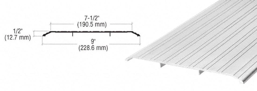 TH019A185 Aluminum 9" x 1/2" Saddle Threshold - 185" Long