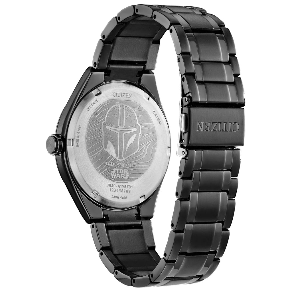 Citizen Men's Eco-Drive Star Wars Mandalorian Black  Stainless Steel Watch AW2045-57W
