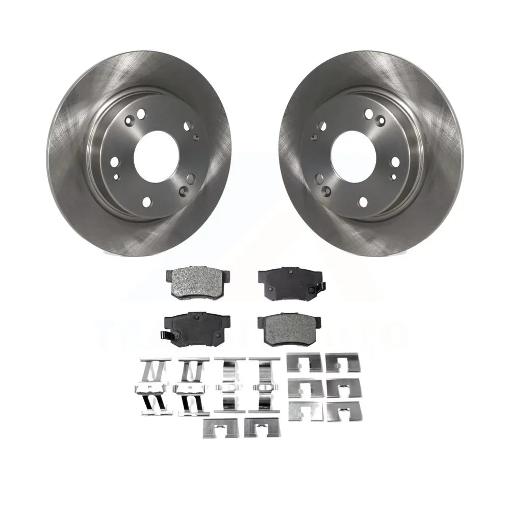 Transit Auto - Rear Disc Brake Rotors And Semi-Metallic Pads Kit For Honda Civic Acura   K8F-101813