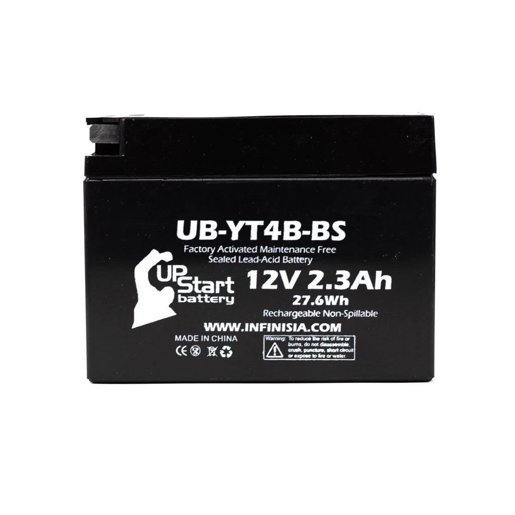 3-Pack UpStart Battery Replacement for 2002 Yamaha SR400 400CC Factory Activated, Maintenance Free, Motorcycle Battery - 12V, 2.3Ah, -YT4B-