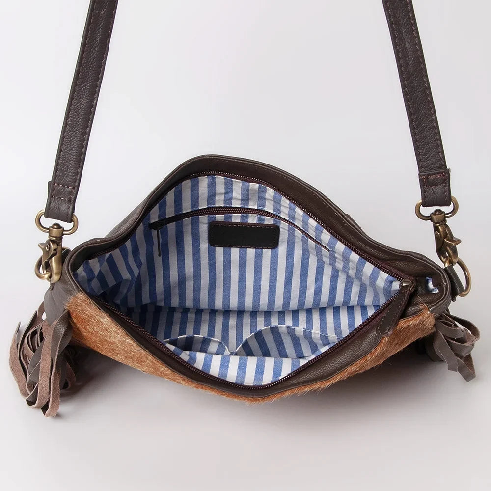 KBK126  Hand Tooled Hair-on Genuine Leather women bag western handbag purse