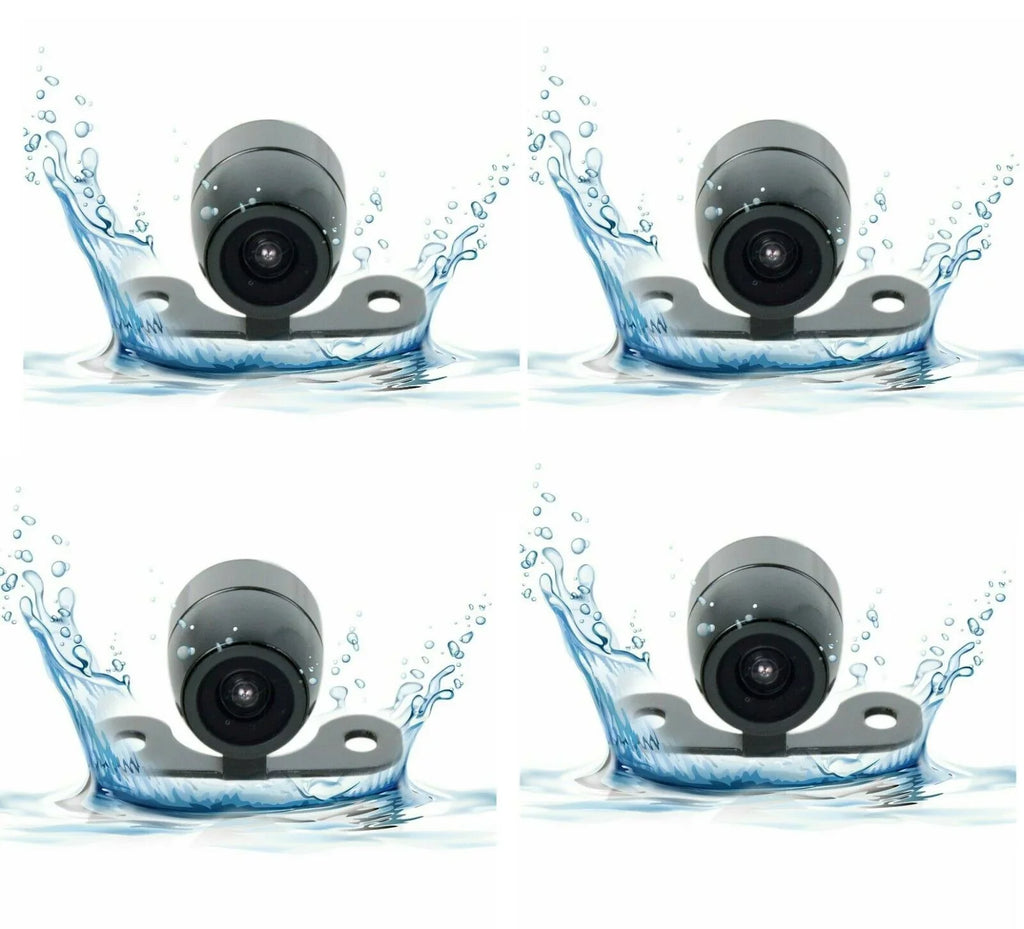 4x New Waterproof Night Vision  Wide Angle Mini Car Rear View Backup Camera Bundle