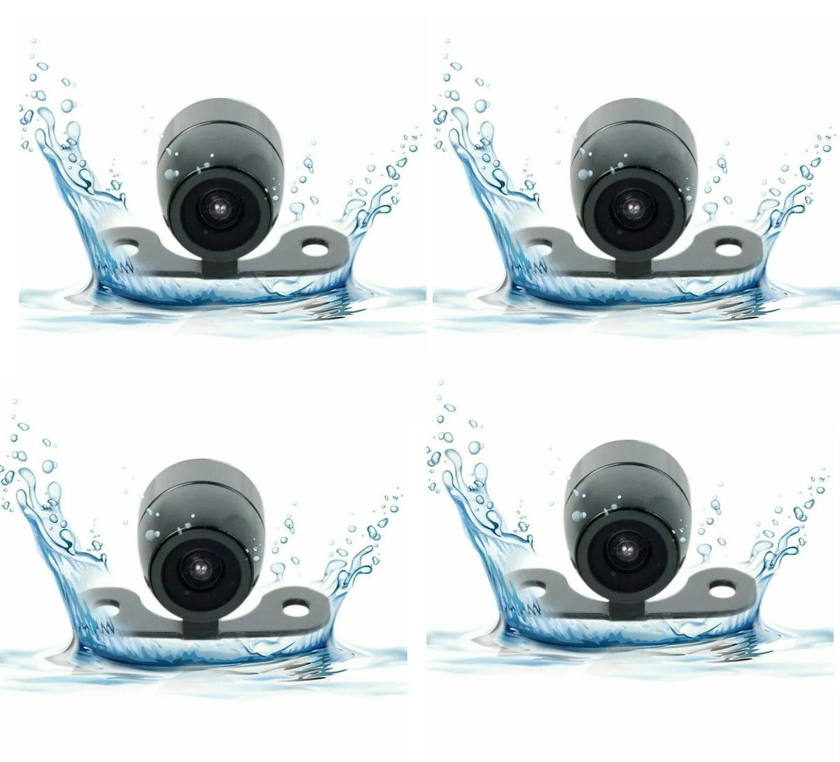 4x New Waterproof Night Vision  Wide Angle Mini Car Rear View Backup Camera Bundle