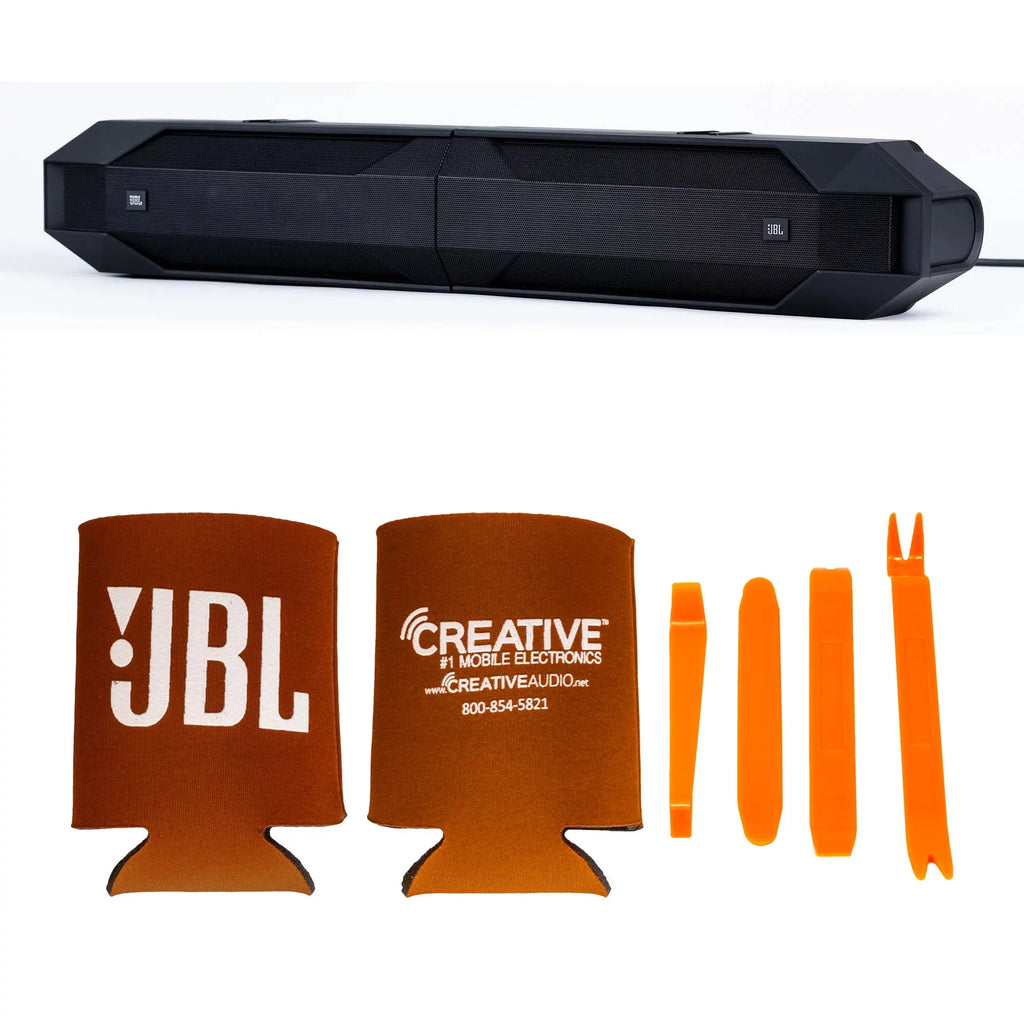 JBLBB4005D - 5-Door Passive Sound Bar Compatible with Bronco with  Apex  1502 2 Channel Marine & Powersport Amplifier - 150 x 2 At 2-Ohms and Bronco Install Accessories