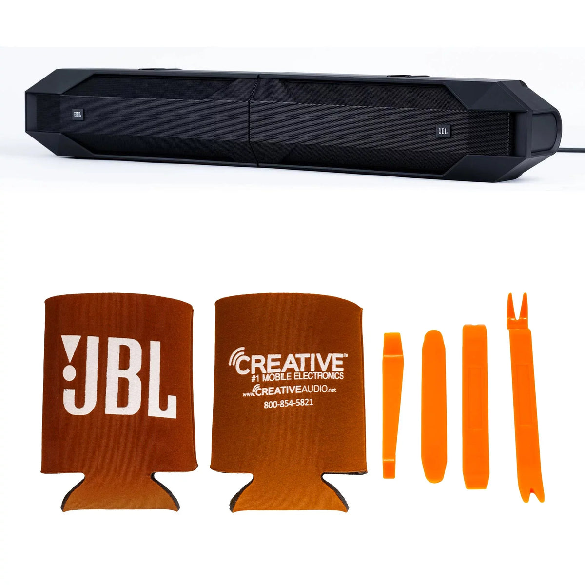 JBLBB4005D - 5-Door Passive Sound Bar Compatible with Bronco with  Apex  1502 2 Channel Marine & Powersport Amplifier - 150 x 2 At 2-Ohms and Bronco Install Accessories