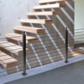 Cable Railing Post 36''x2''x2'' Stainless Steel Square Fence Post Level Two Sides Pre-Drilled for Wood Concrete Level Deck Cable Railing System