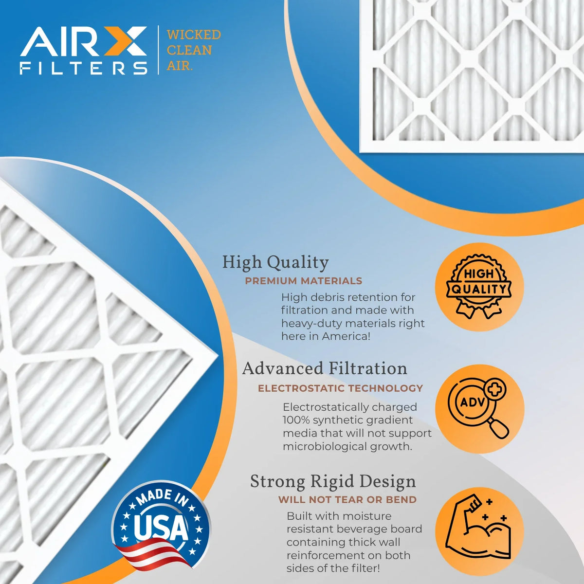 19.75x21.5x1 Air Filter  8 Comparable to  700 &  5 Electrostatic Pleated Air Conditioner Filter 6 Pack   Premium  Made 19.75x21.5x1 Furnace Filters by     .