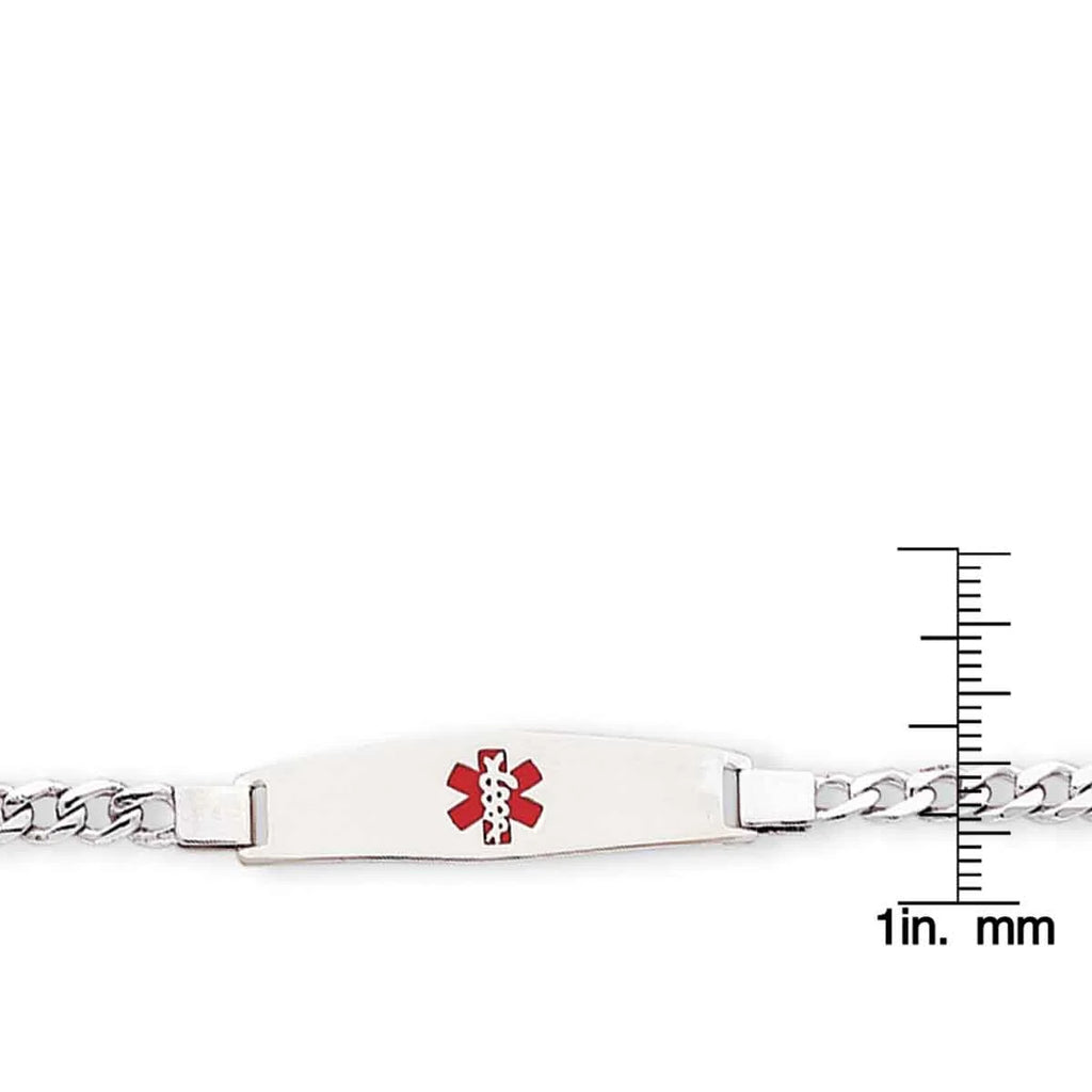 Primal Silver Sterling Silver Rhodium-plated Medical  Curb Link Bracelet