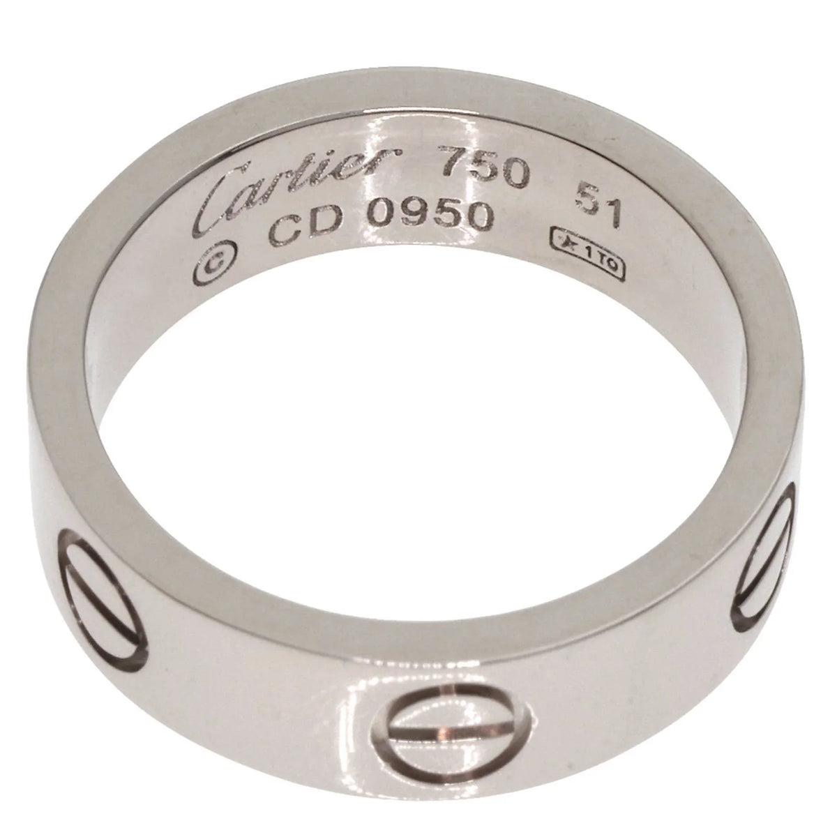 Pre-Owned Cartier Love Ring #51 Ring, 18K White Gold, Women's,  (Good)