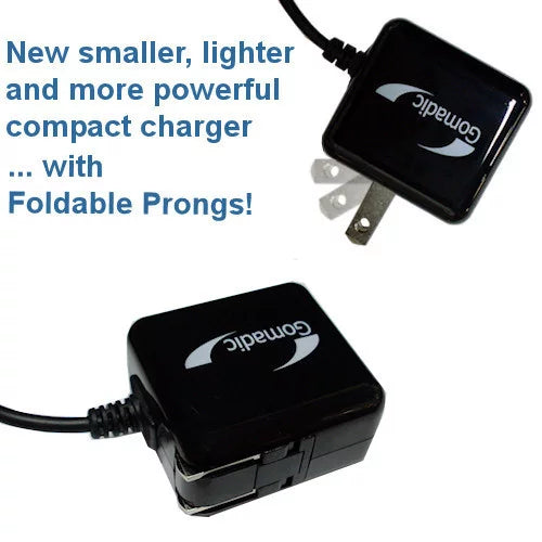 Gomadic Intelligent Compact  Home Wall Charger suitable for the Nokia 6263 6265i 6282 - High output power with a convenient, foldable plug design -