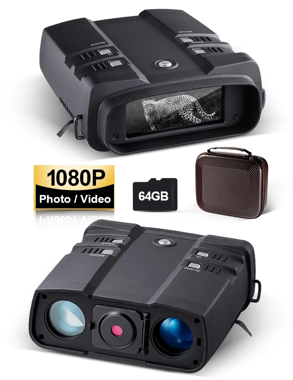 10.8 x 31mm Night Vision Binoculars for Total Darkness with 64G  Card Infrared Digital Night Vision Binocular with Large Viewing Screen Hunting Binoculars for Day and Night