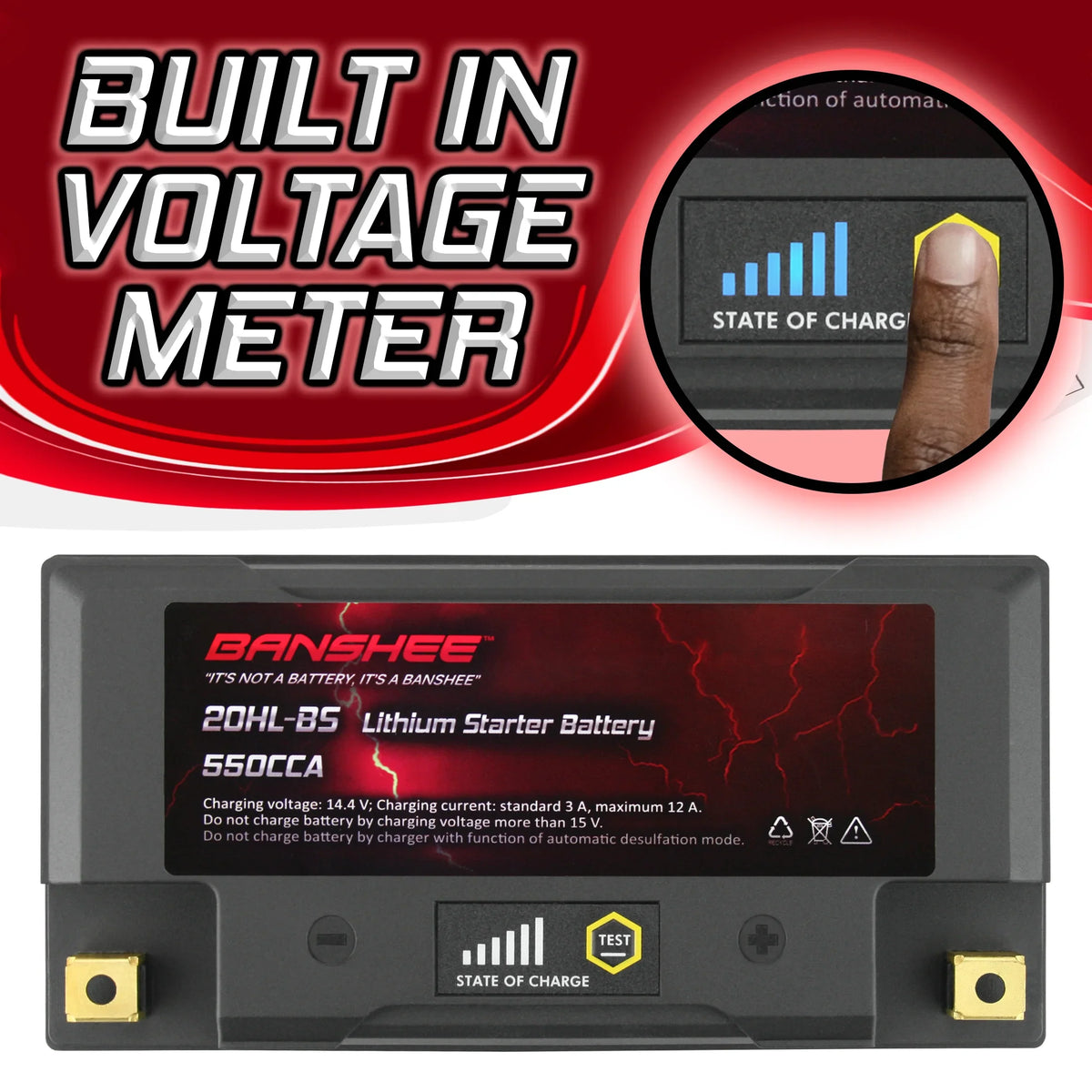 Banshee 20L- LiFePO4 Motorsports Battery Compatible with Yamaha XA800A WaveRunner XLT800 2002 to 2004