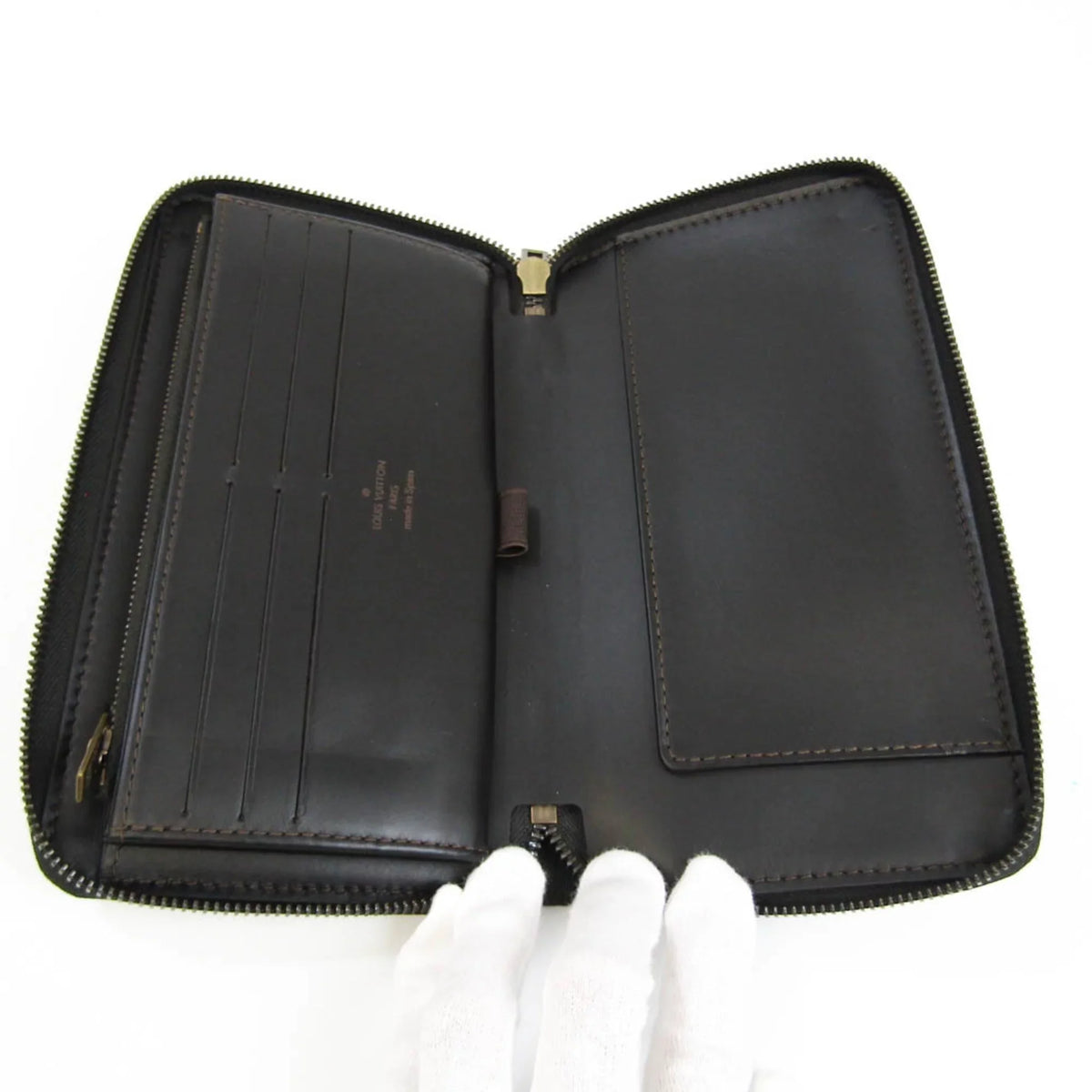 Pre-Owned Louis Vuitton Utah Zippy Organizer M97025 Men's Utah Leather Long Wallet (bi-fold) Coffee (Good)