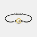 The Enid Gemini Cord Bracelet - Adjustable Elegance in 18Kt Yellow Gold