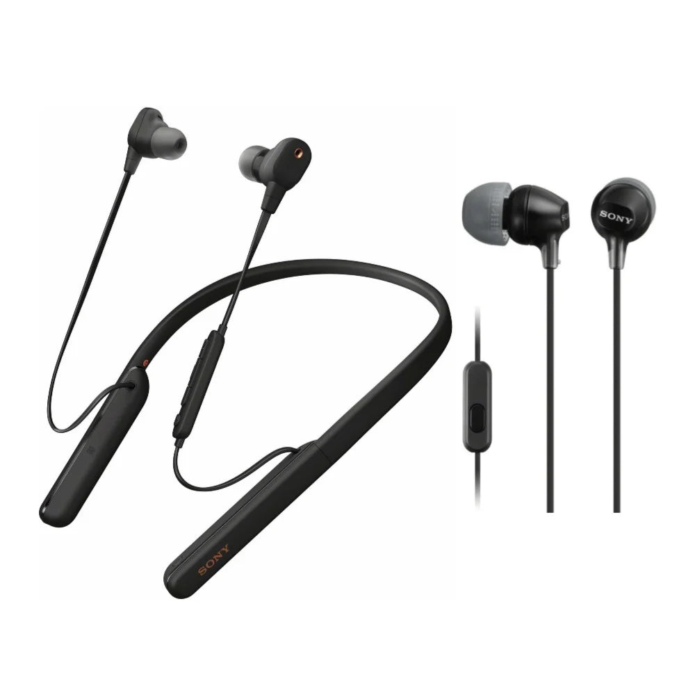 Sony -1000XM2/B Wireless Noise Cancelling In-Ear Headphones (Black) Bundle